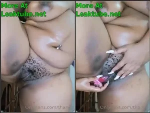 Onlyfans Leak- Thick Baddie Thando Dildo Fucking Her Hairy Black ...